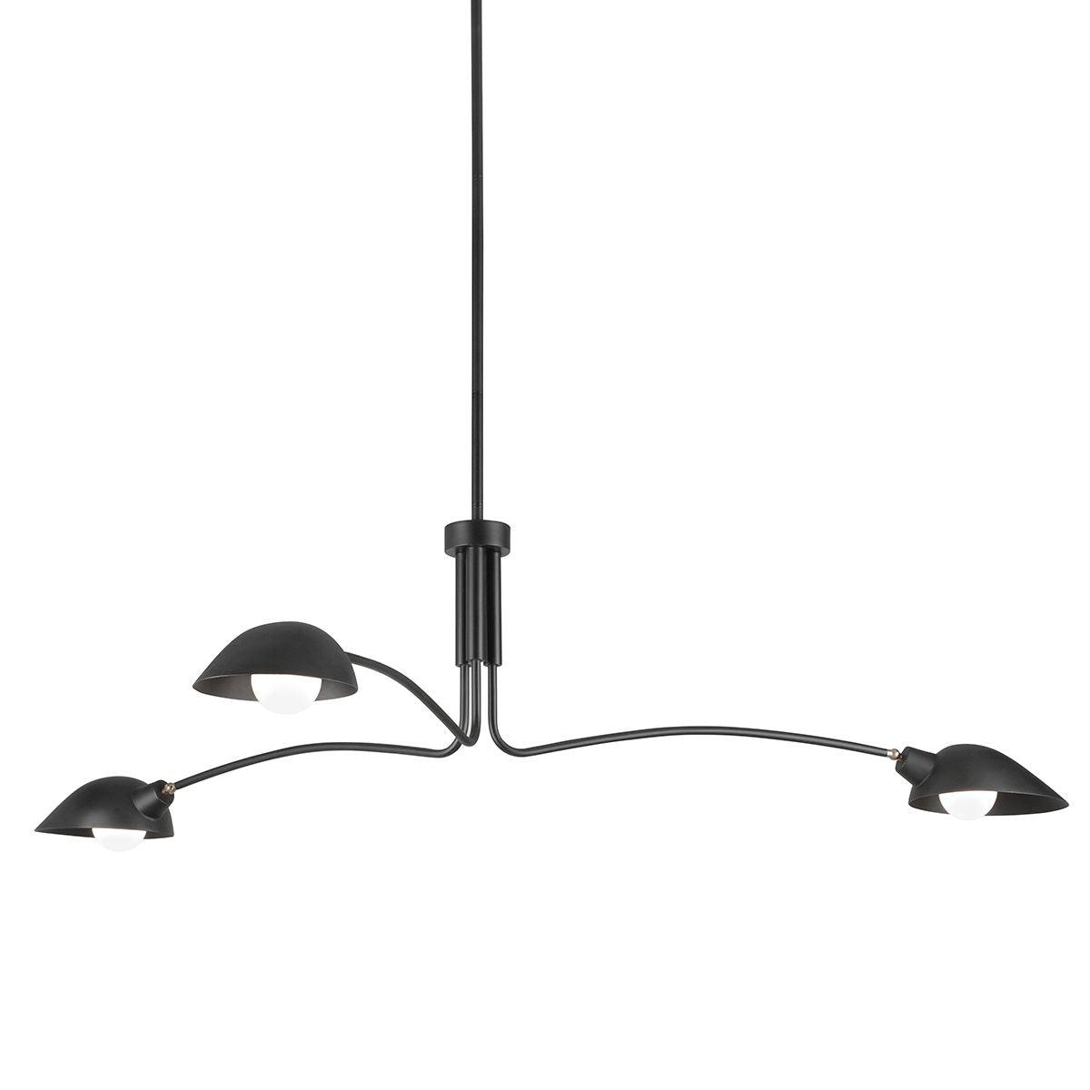 LEO 69 in. 3 lights Pendant Light Satin Black Finish - Bees Lighting
