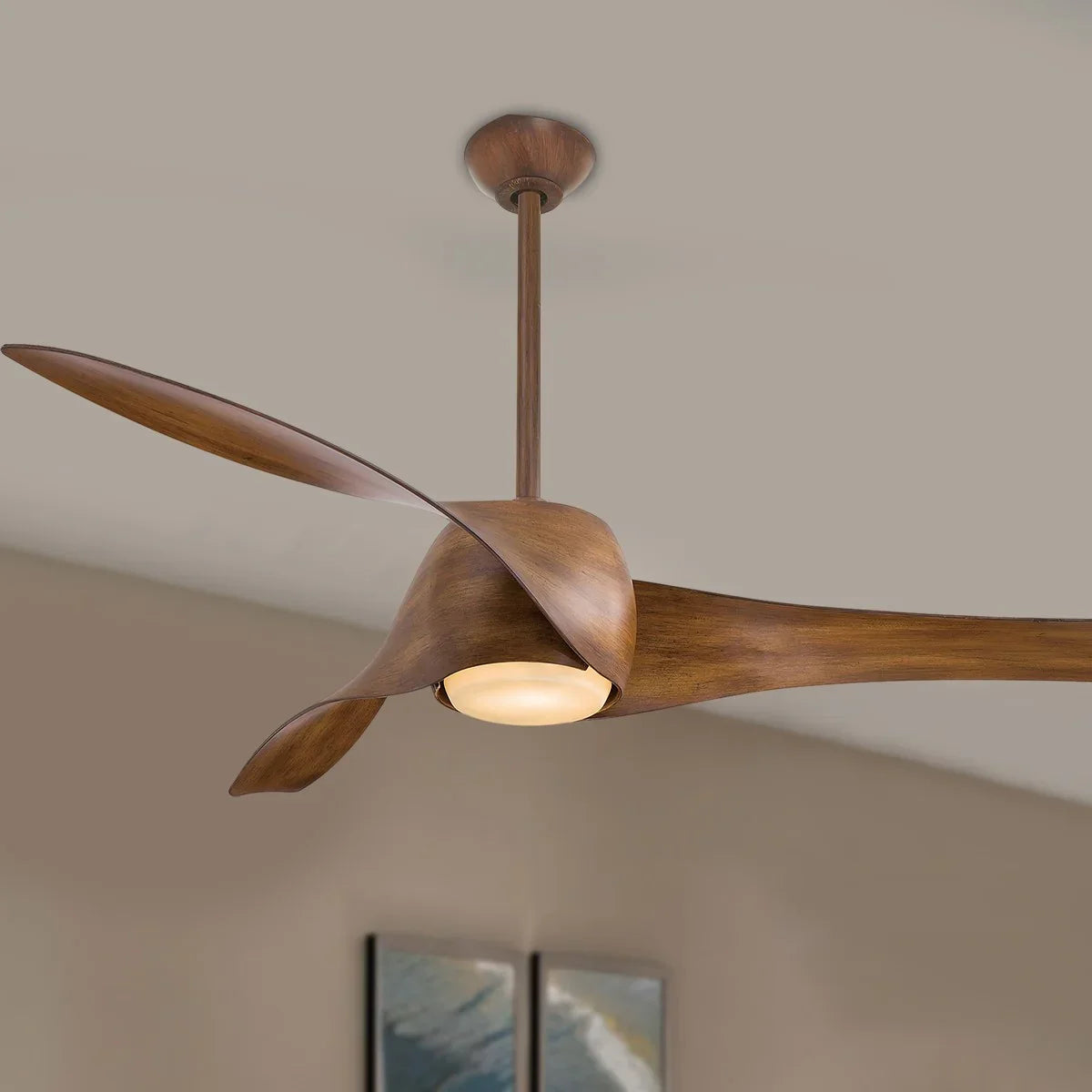 Artemis LED 58'' Smart Ceiling Fan with Light and Remote Control, Distressed Koa - Bees Lighting
