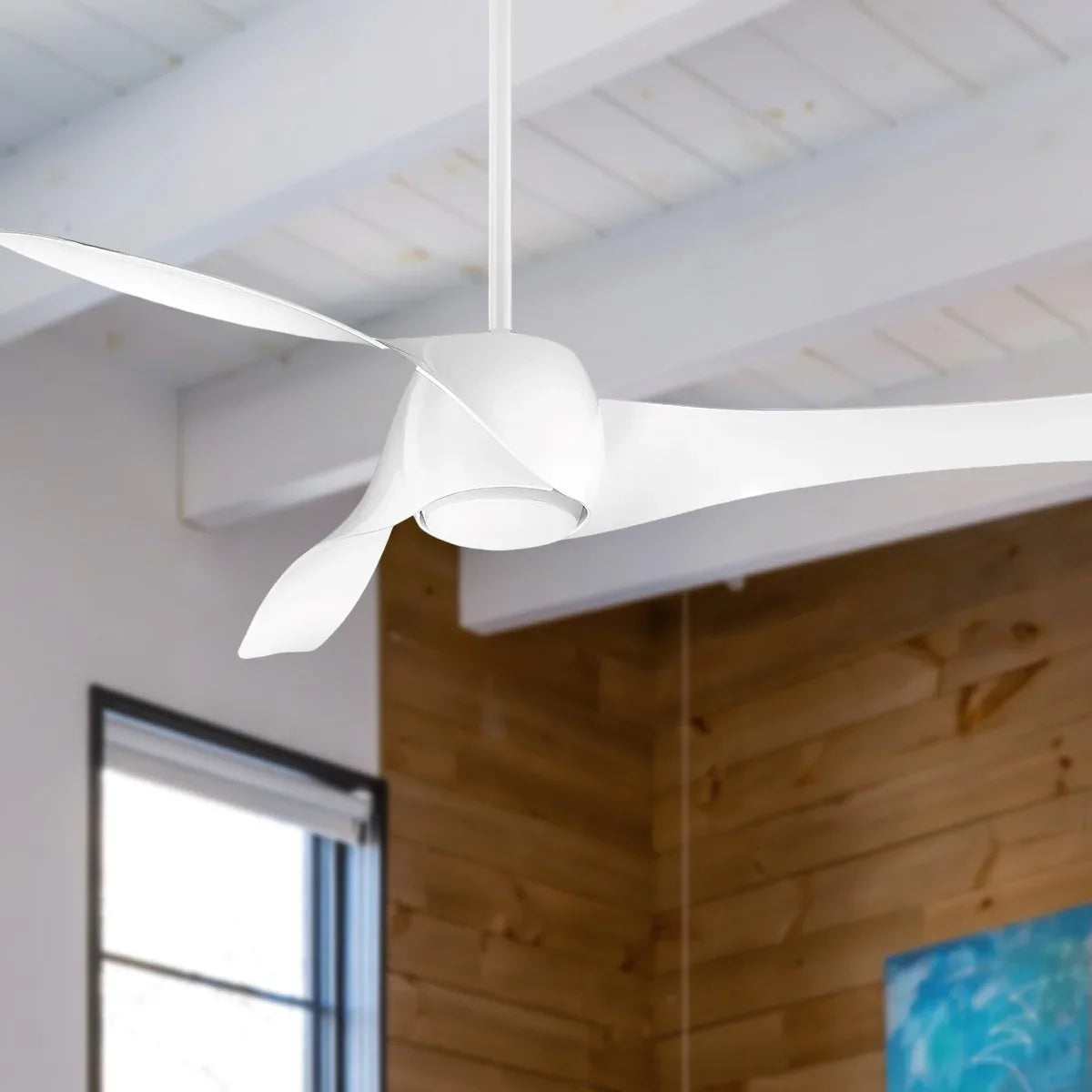 Artemis LED 58'' Smart Ceiling Fan with Light and Remote Control, White - Bees Lighting