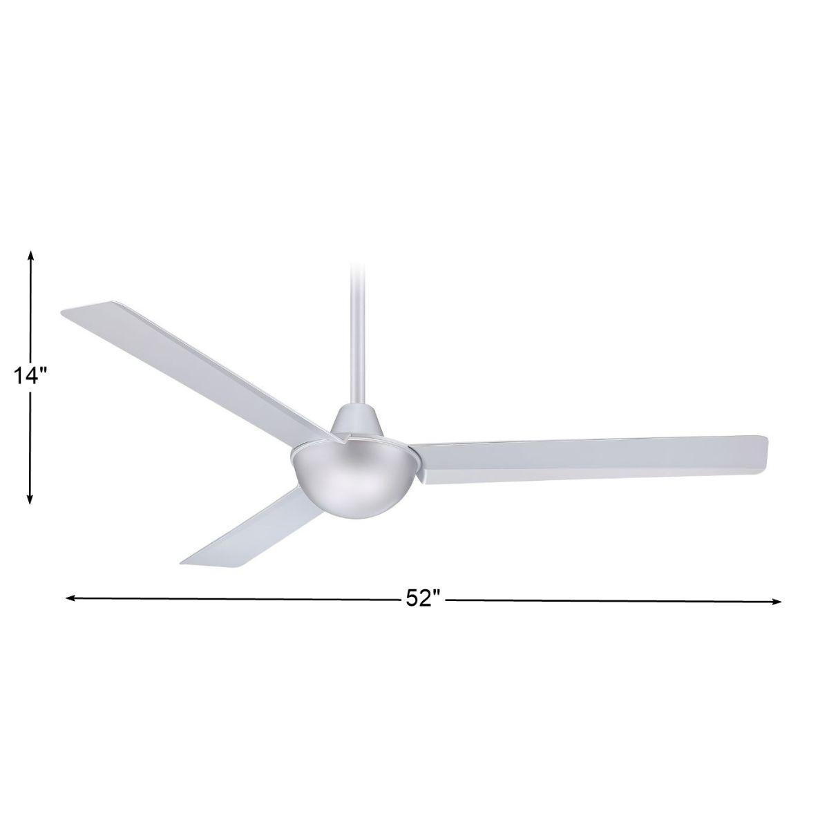 Kewl 52" Silver Modern Indoor Ceiling Fan with Wall Control - Bees Lighting