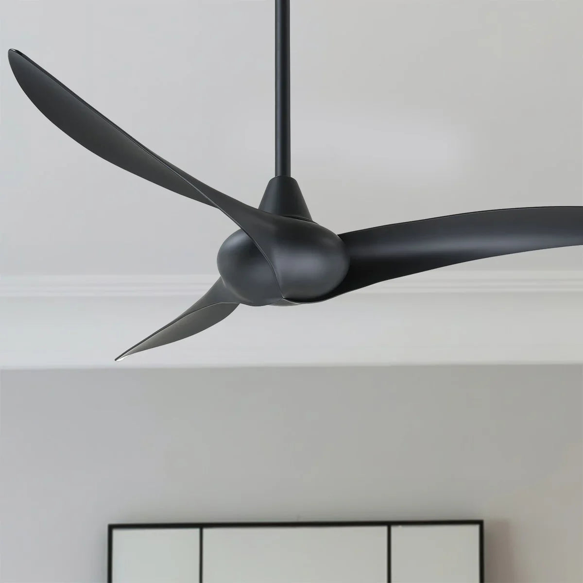 Wave 52" Black Coal Indoor Ceiling Fan with Remote - Bees Lighting