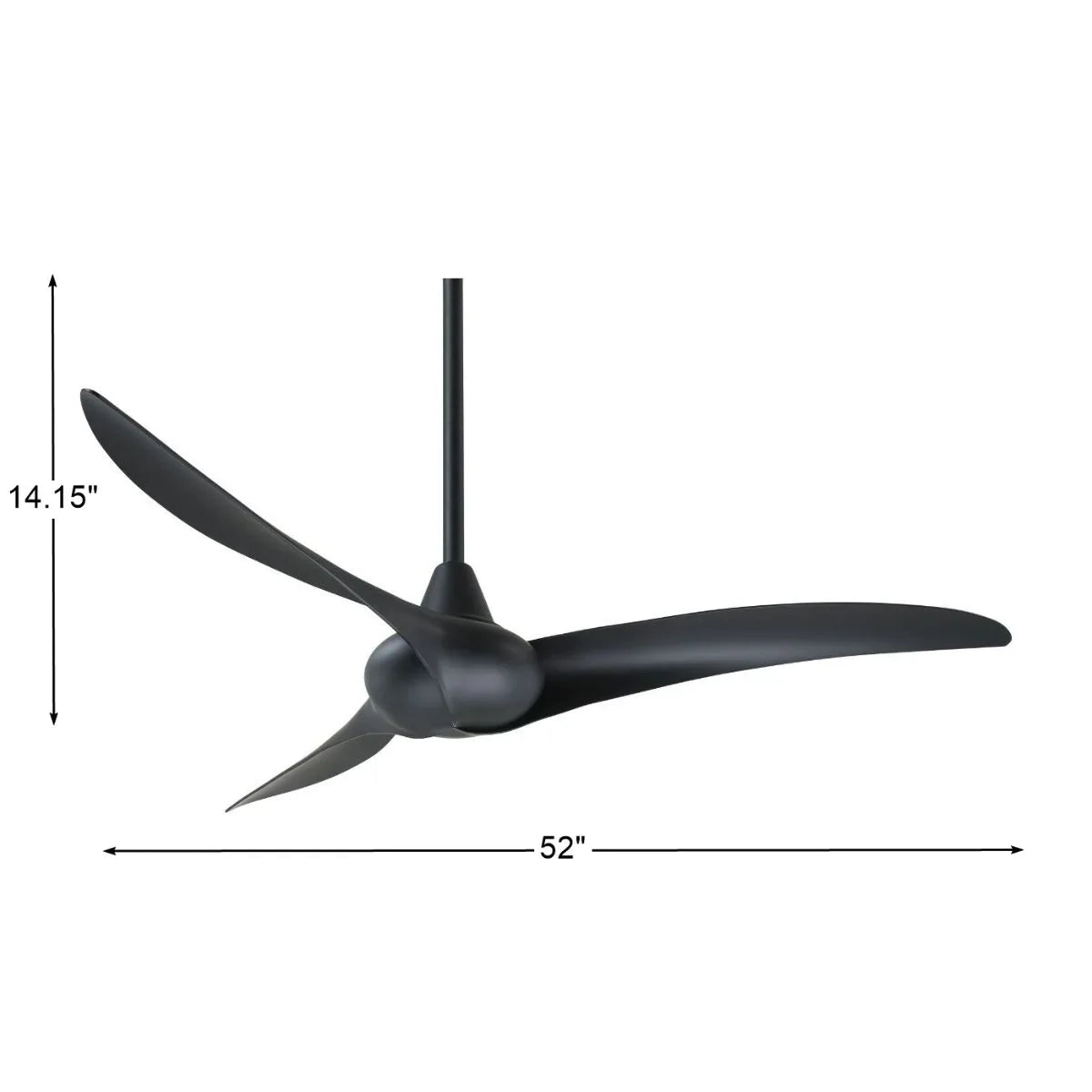 Wave 52" Black Coal Indoor Ceiling Fan with Remote - Bees Lighting