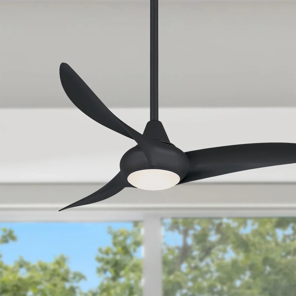 Light Wave LED 44" 3-Blade Black Coal Ceiling Fan with Light and Remote - Bees Lighting