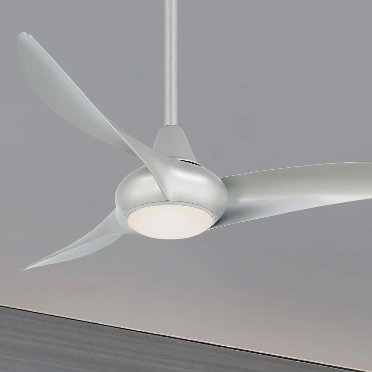 Light Wave LED 44" 3-Blade Silver Ceiling Fan with Light and Remote - Bees Lighting