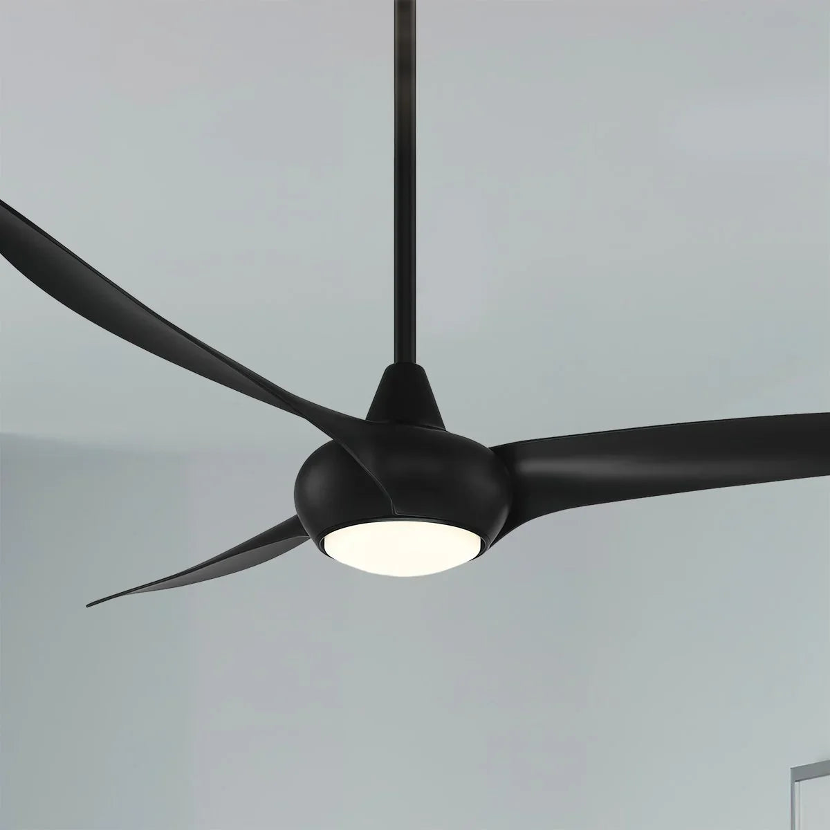 Light Wave LED 65" Black Coal Large Ceiling Fan with Light and Remote - Bees Lighting