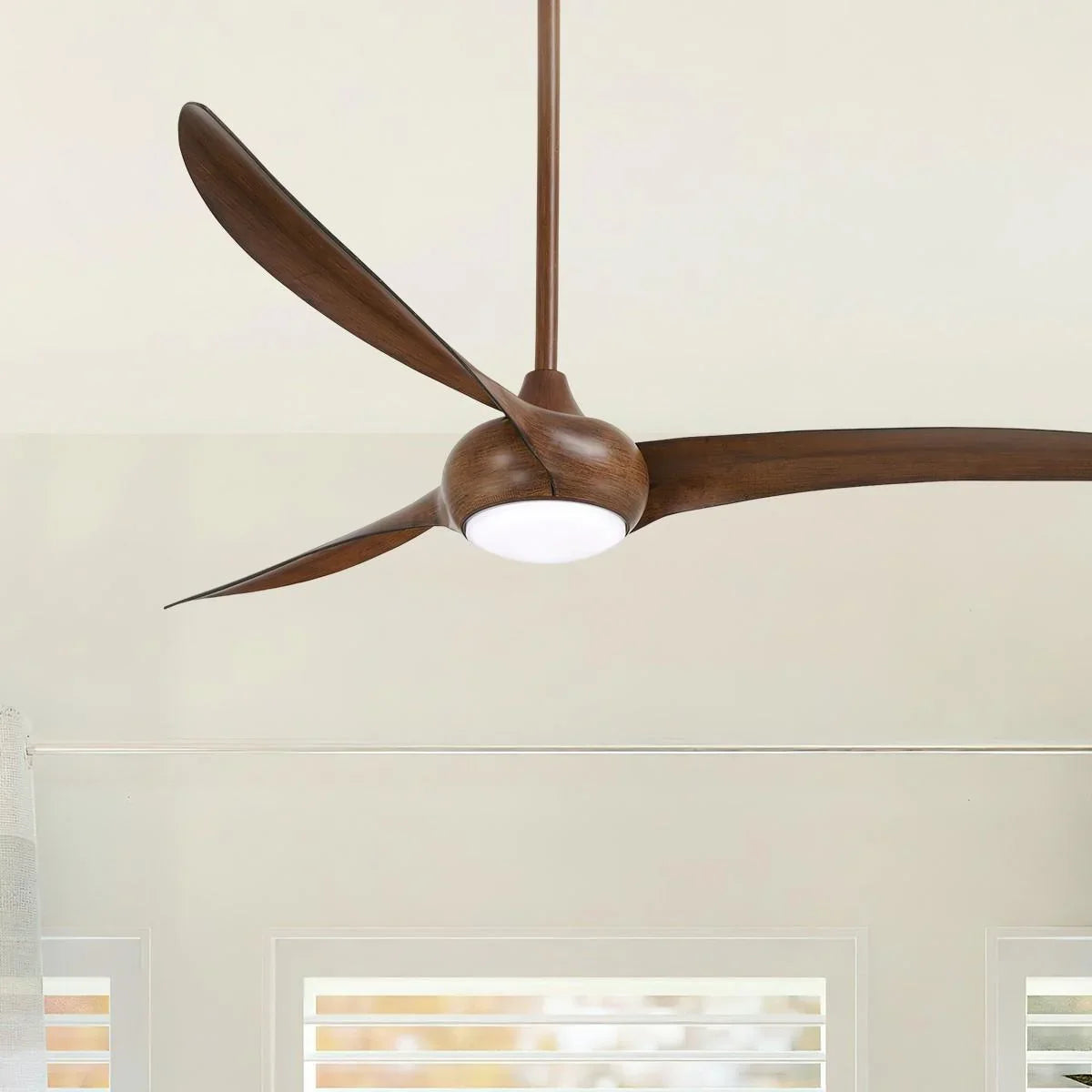 Light Wave LED 65" Distressed Koa Large Ceiling Fan with Light and Remote - Bees Lighting