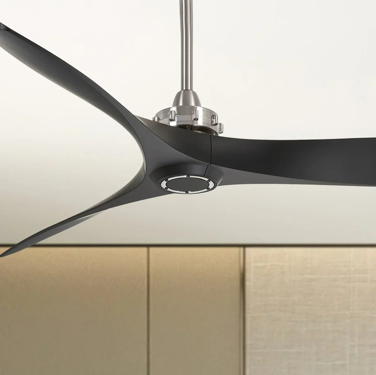 Aviation 60" Brushed Nickel & Black Coal Indoor Ceiling Fan with Remote - Bees Lighting