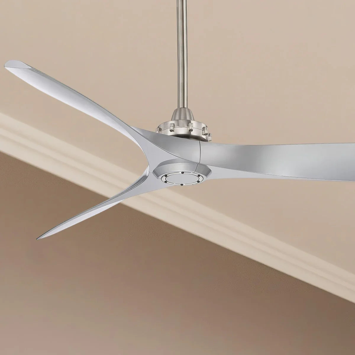 Aviation 60" Brushed Nickel & Silver Indoor Ceiling Fan with Remote - Bees Lighting