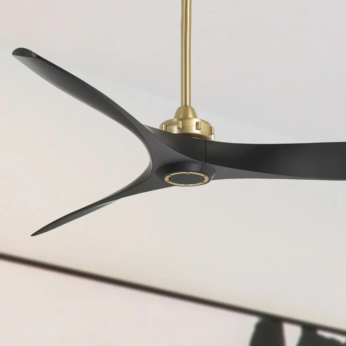 Aviation 60" Soft Brass & Black Coal Indoor Ceiling Fan with Remote - Bees Lighting
