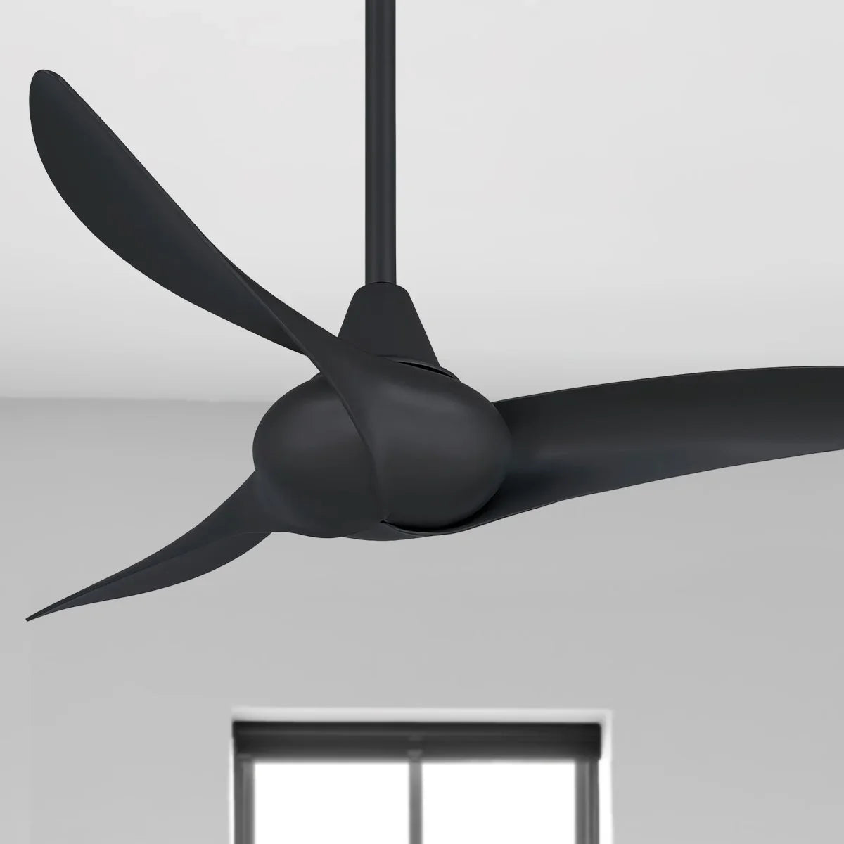 Wave 44" Black Coal Indoor Ceiling Fan with Remote - Bees Lighting