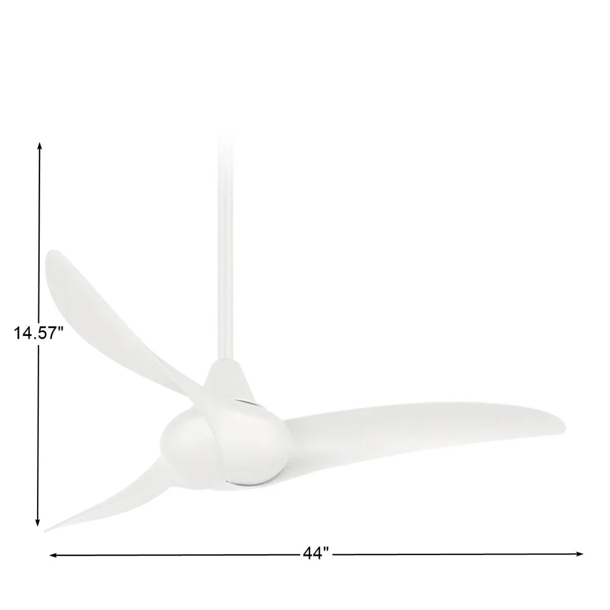 Wave 44" White Indoor Ceiling Fan with Remote - Bees Lighting