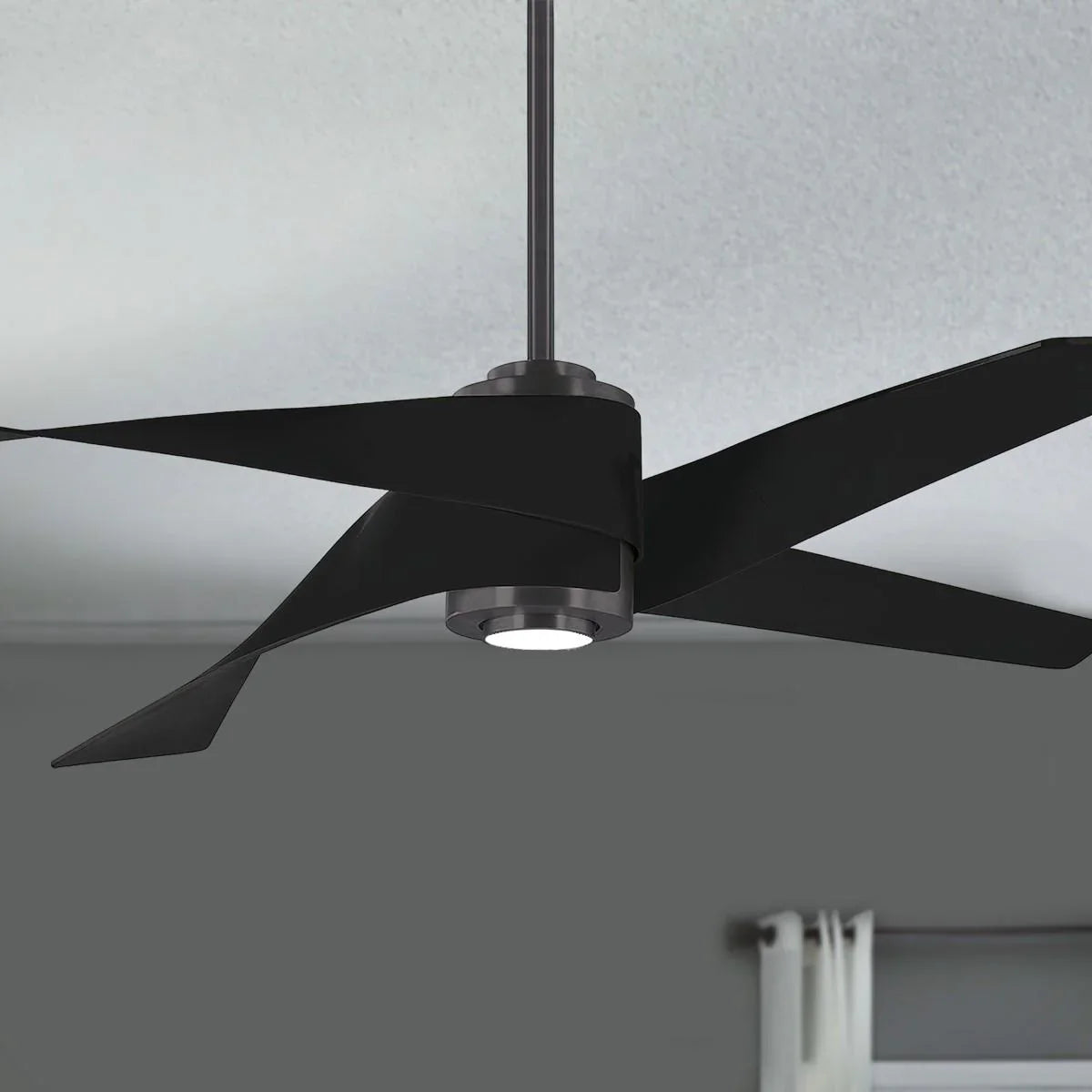 Artemis IV LED 64'' Gun Metal & Black Ceiling Fan with Remote - Bees Lighting