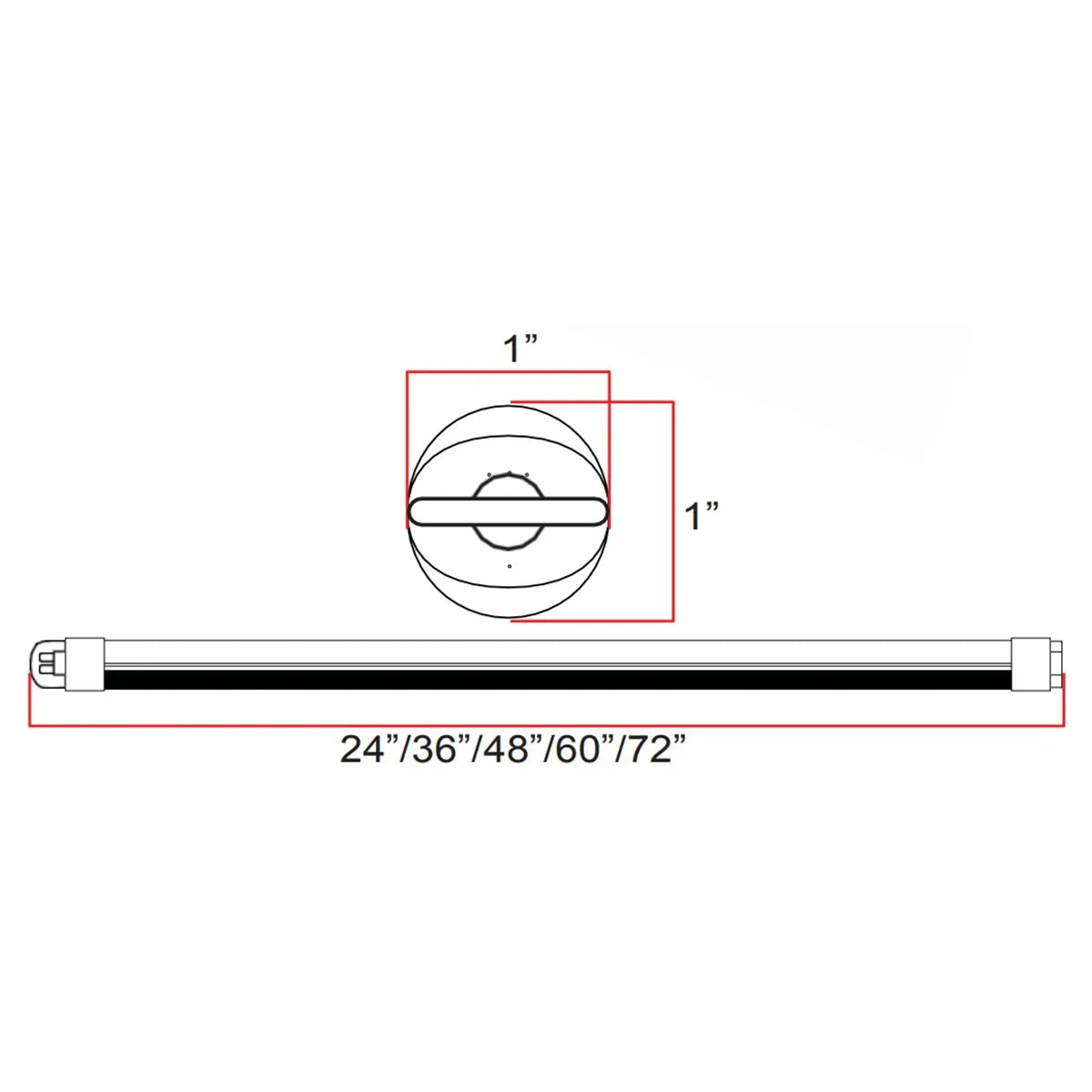 4ft LED Cooler Light, 18W, 2100 Lumens 5000K, Refrigerator Display Case Light - Bees Lighting