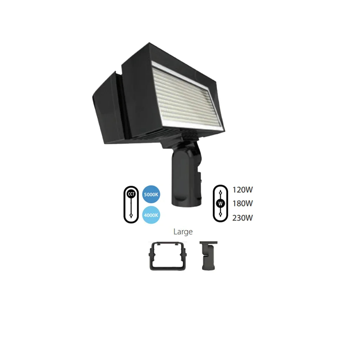 LED Flood Light, 120/230W, 39000 Lumens, 4000K/5000K, 480V, Slipfitter - Bees Lighting