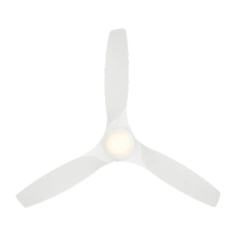 Skylark Flush 54 Inch Smart Ceiling Fan with CCT LED Light, Matte White - Bees Lighting