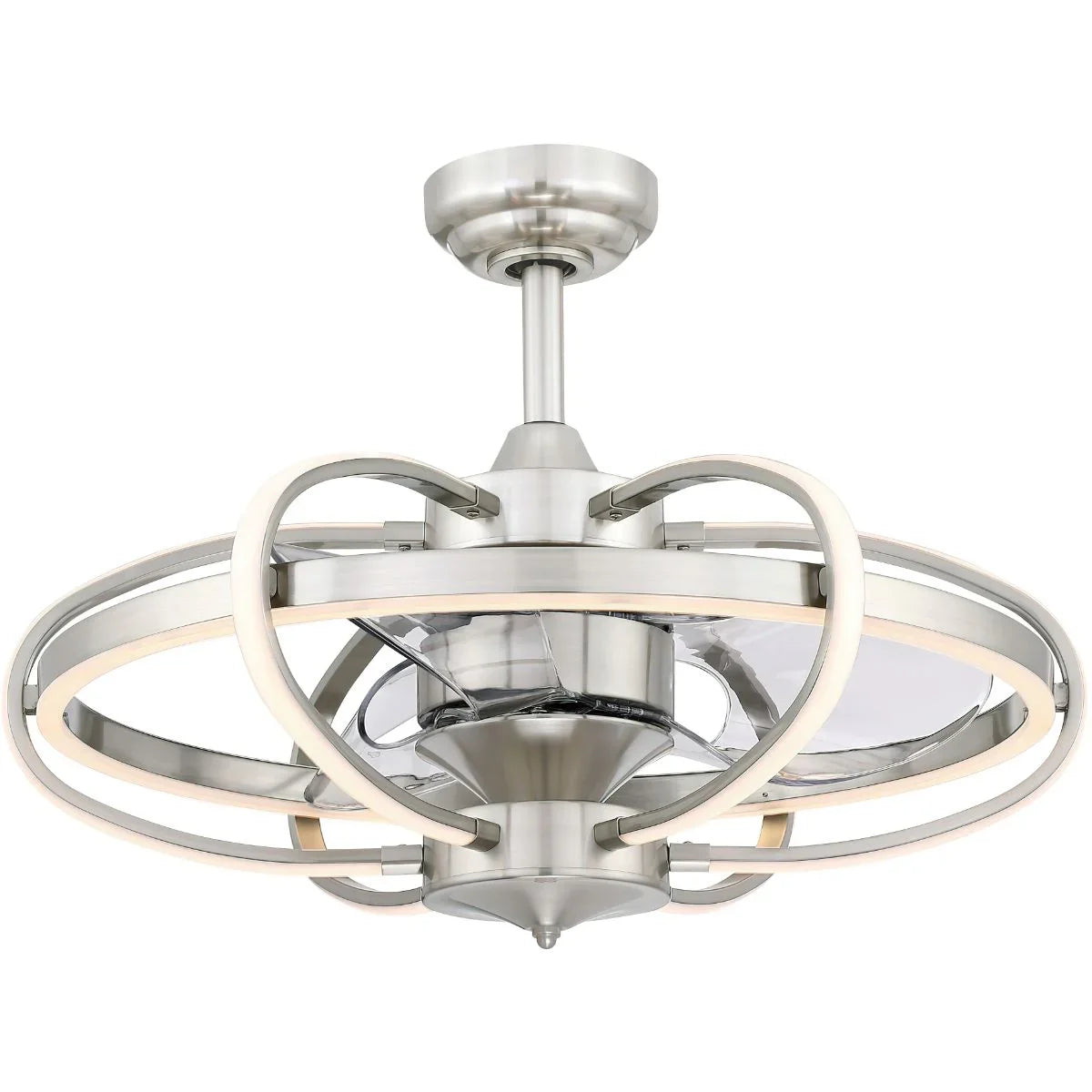 Obvi 26 Inch Brushed Nickel LED Fandelier Ceiling Fan with Remote - Bees Lighting
