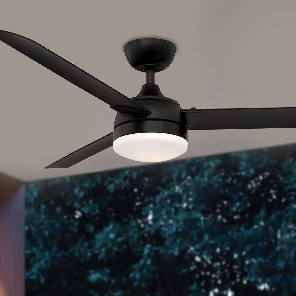 Xeno 56 Inch Black Wet Rated LED Ceiling Fan with Remote - Bees Lighting