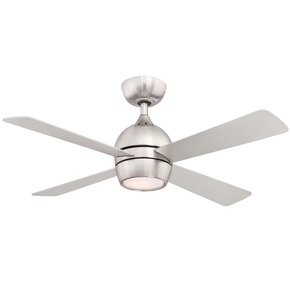 Kwad 44 Inch Brushed Nickel Modern LED Ceiling Fan with Remote - Bees Lighting