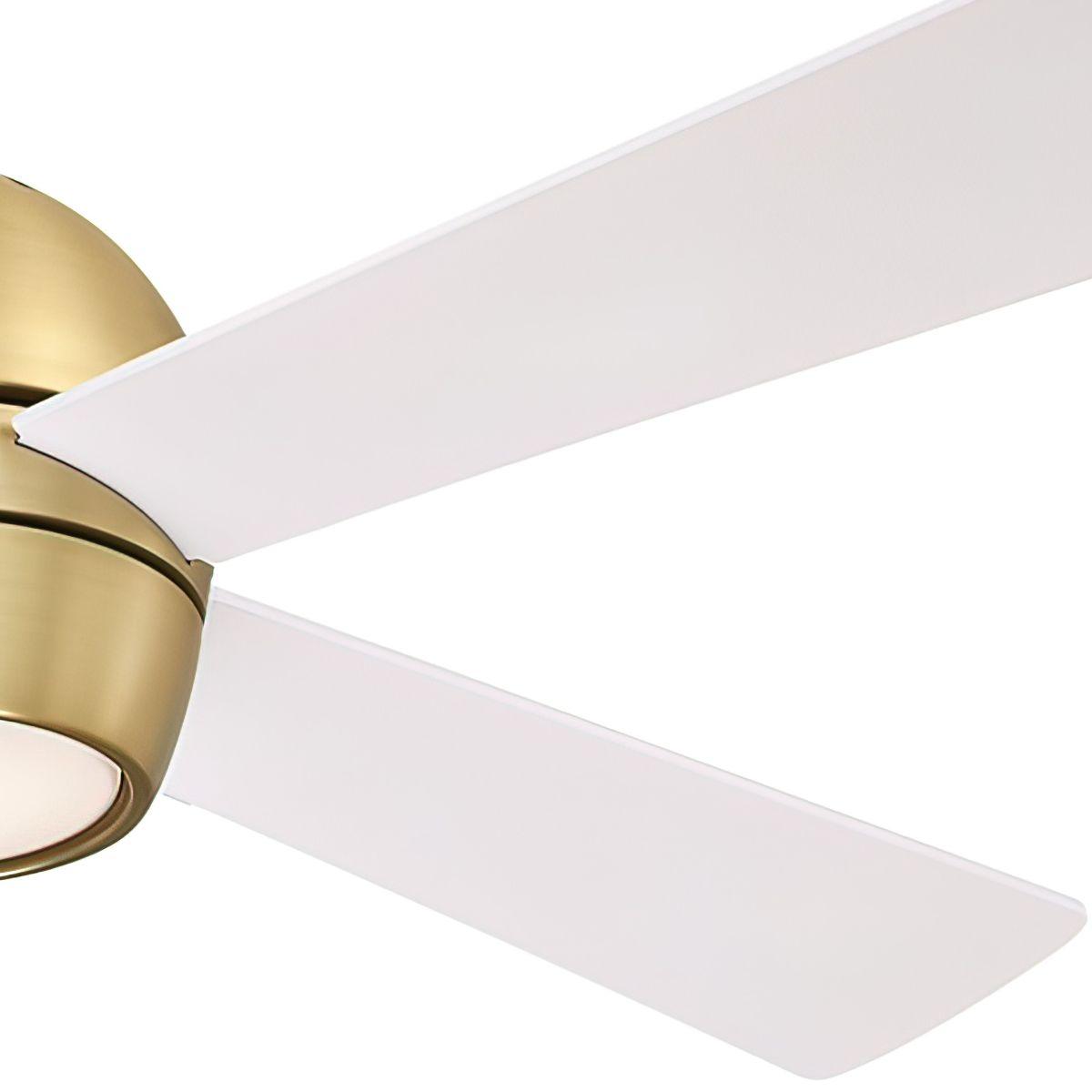 Kwad 44 Inch Brushed Satin Brass Modern LED Ceiling Fan with Remote - Bees Lighting