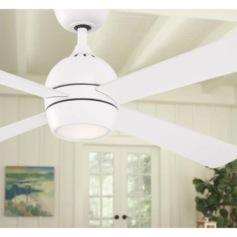 Kwad 44 Inch Matte White Modern LED Ceiling Fan with Remote - Bees Lighting
