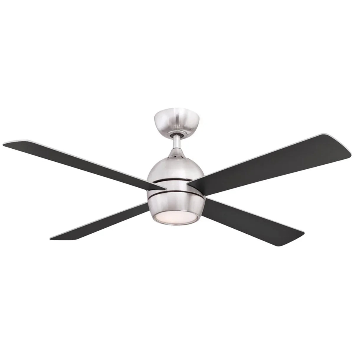 Kwad 52 Inch Brushed Nickel Modern LED Ceiling Fan with Remote - Bees Lighting