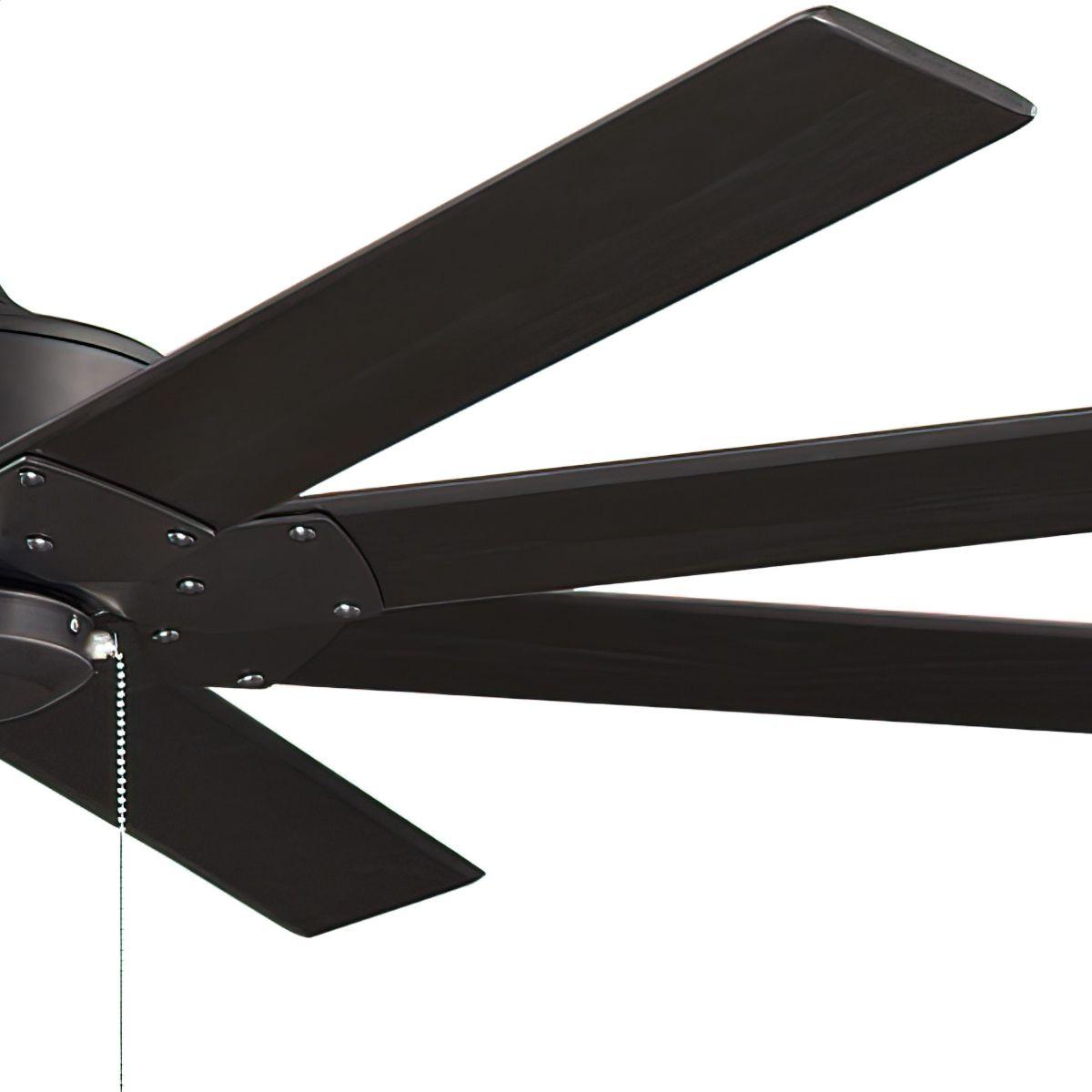 Levon AC 63 Inch Black Windmill Ceiling Fan with Pull Chain - Bees Lighting