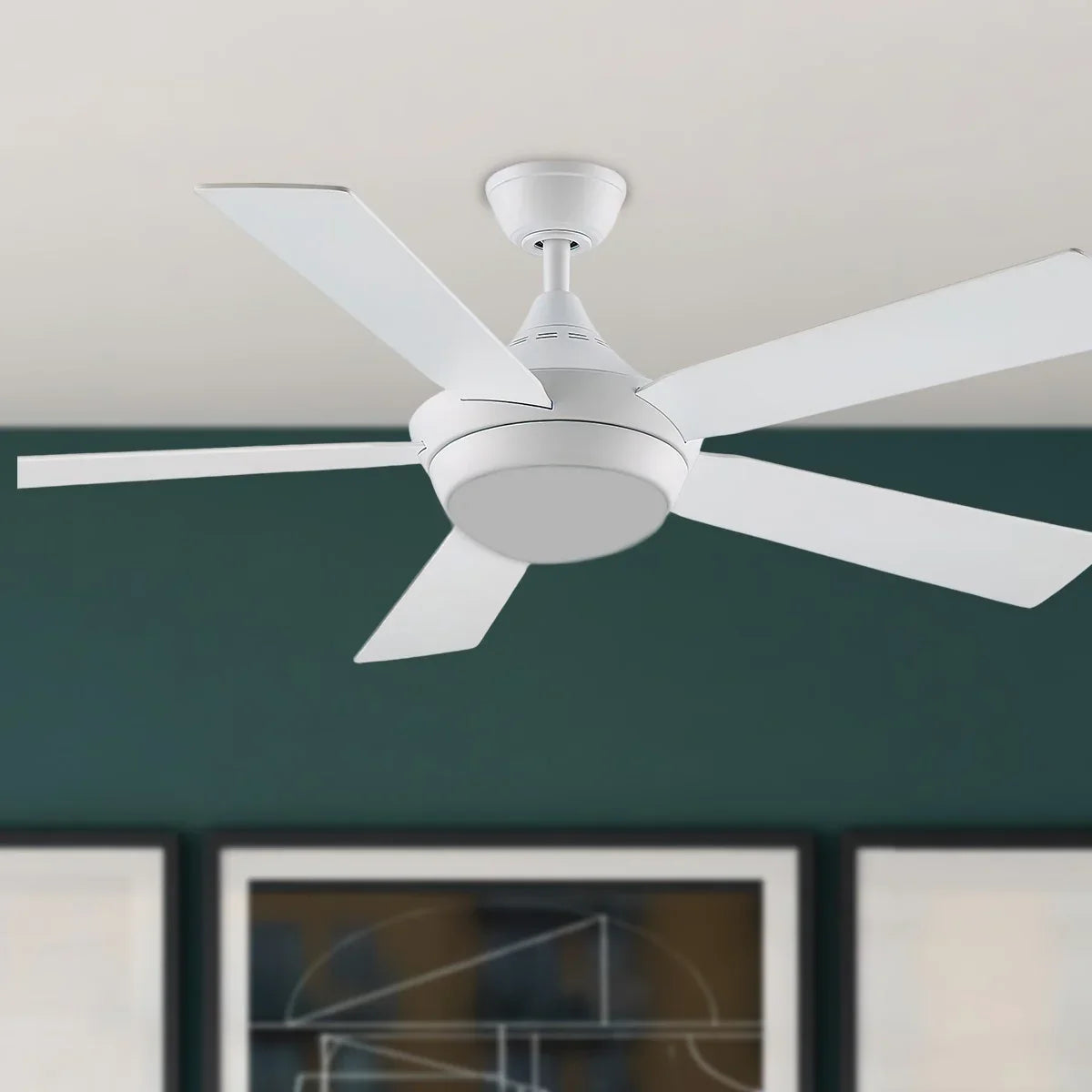 Celano V2 52 Inch Matte White LED Ceiling Fan with Remote - Bees Lighting