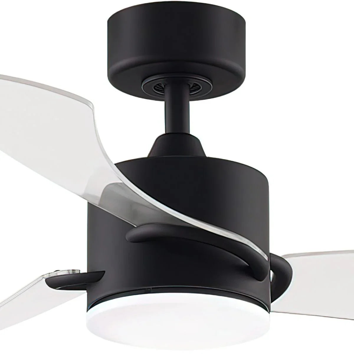 SculptAire 52 Inch Black Modern LED Ceiling Fan with Remote, Clear Blades - Bees Lighting