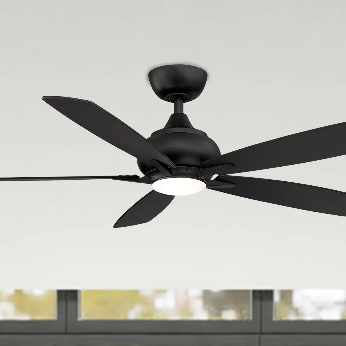 Doren 52 Inch Black LED Ceiling Fan with Remote - Bees Lighting