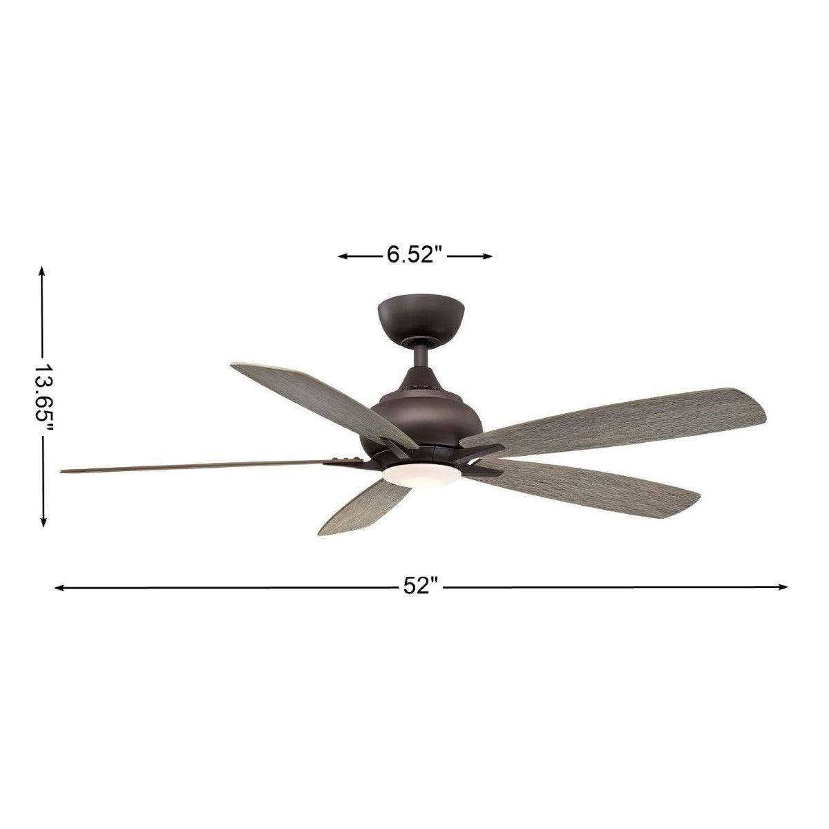 Doren 52 Inch Matte Greige LED Ceiling Fan with Remote - Bees Lighting