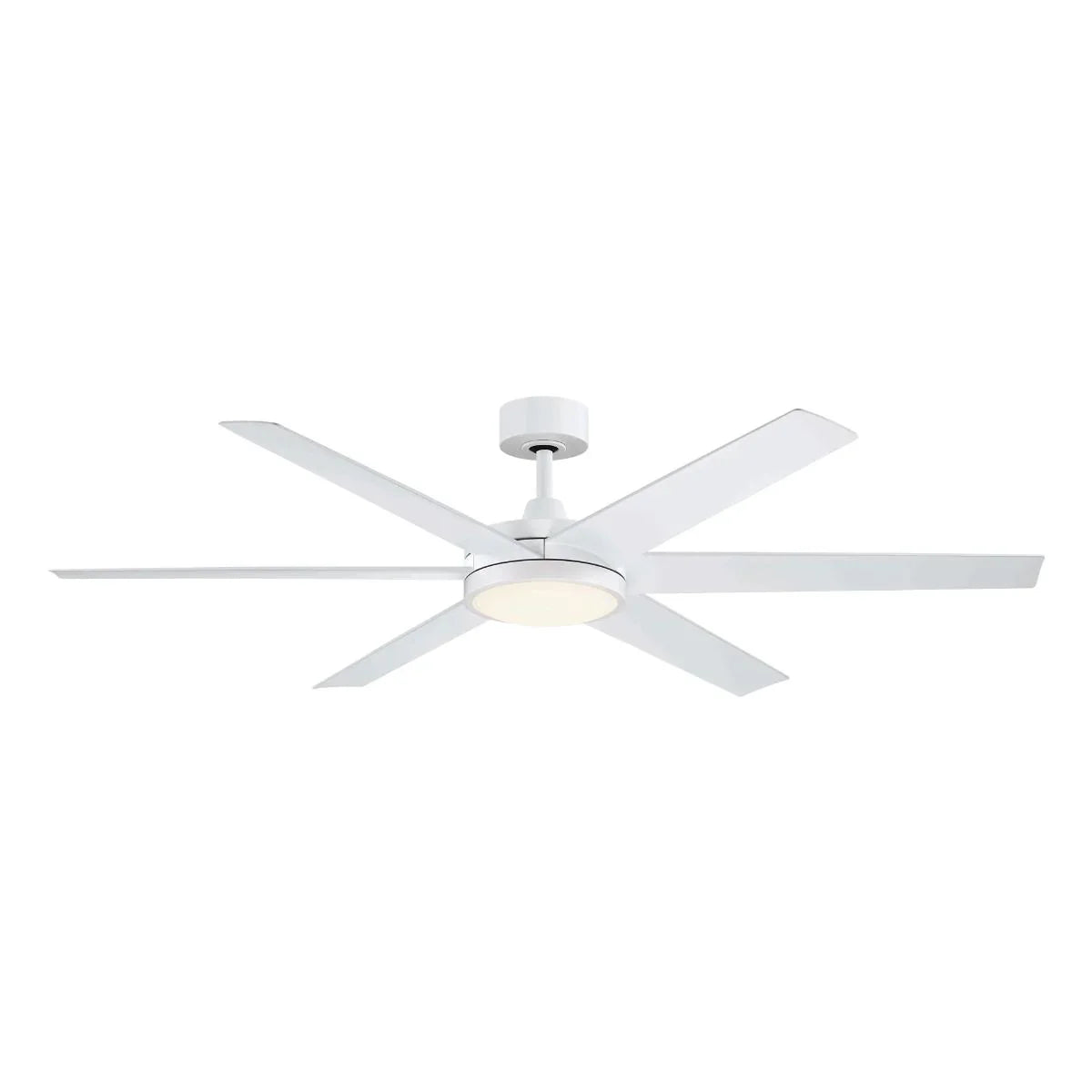 Brawn 64 Inch Matte White Outdoor Smart Ceiling Fan with LED CCT Select Light Kit and Remote - Bees Lighting