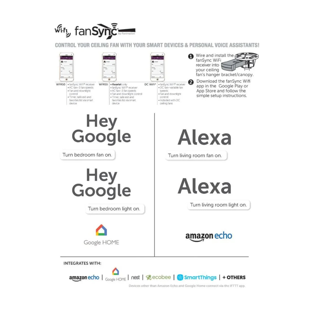 Aviara 60" LED Ceiling Fan - Bees Lighting