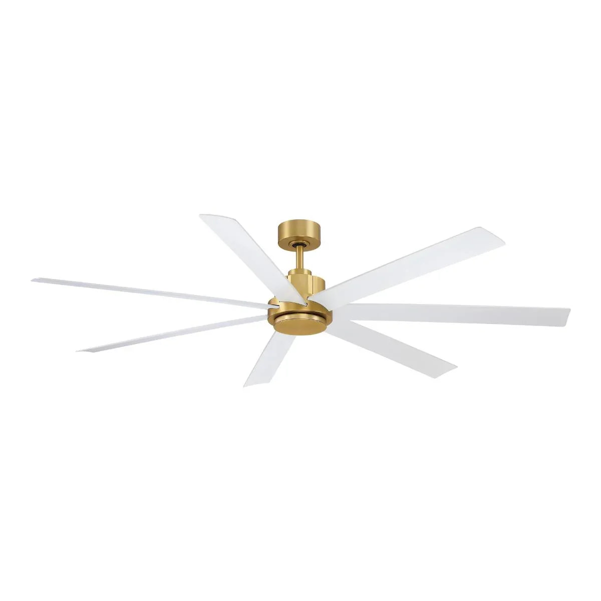 Pendry 72 inch Brushed Satin Brass and White Damp Rated Ceiling Fan with Remote - Bees Lighting