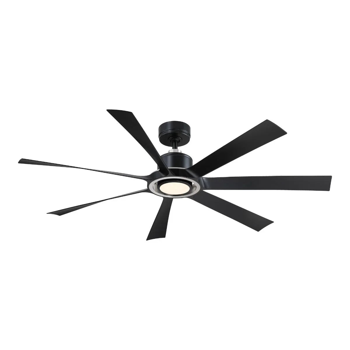 Lenzi 60" Black and Nickel LED Windmill Ceiling Fan - Bees Lighting