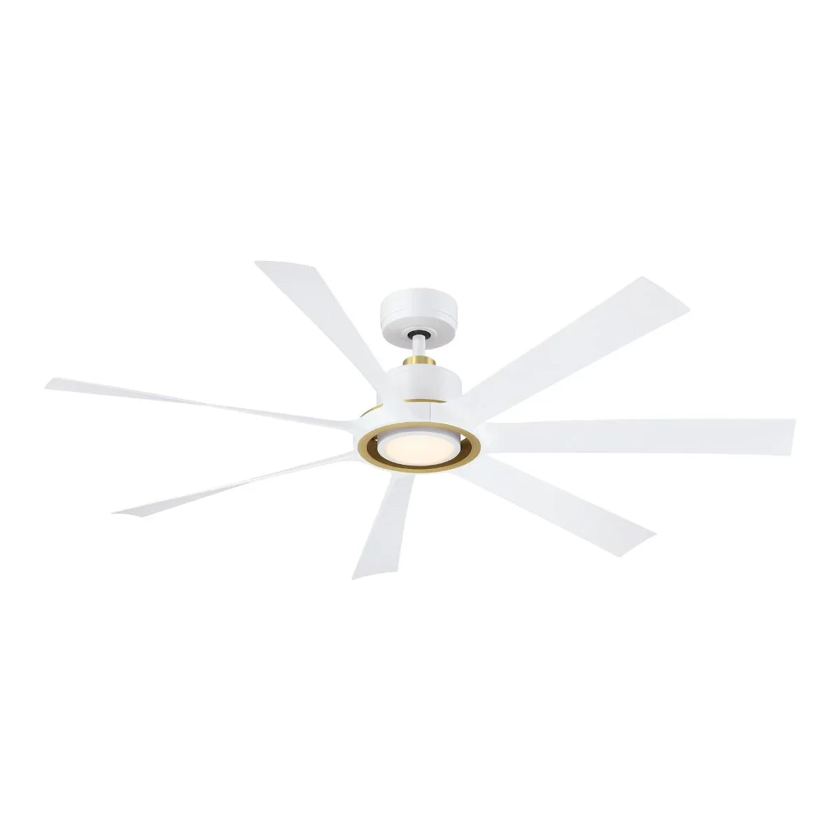 Lenzi 60" White and Brass LED Windmill Ceiling Fan - Bees Lighting