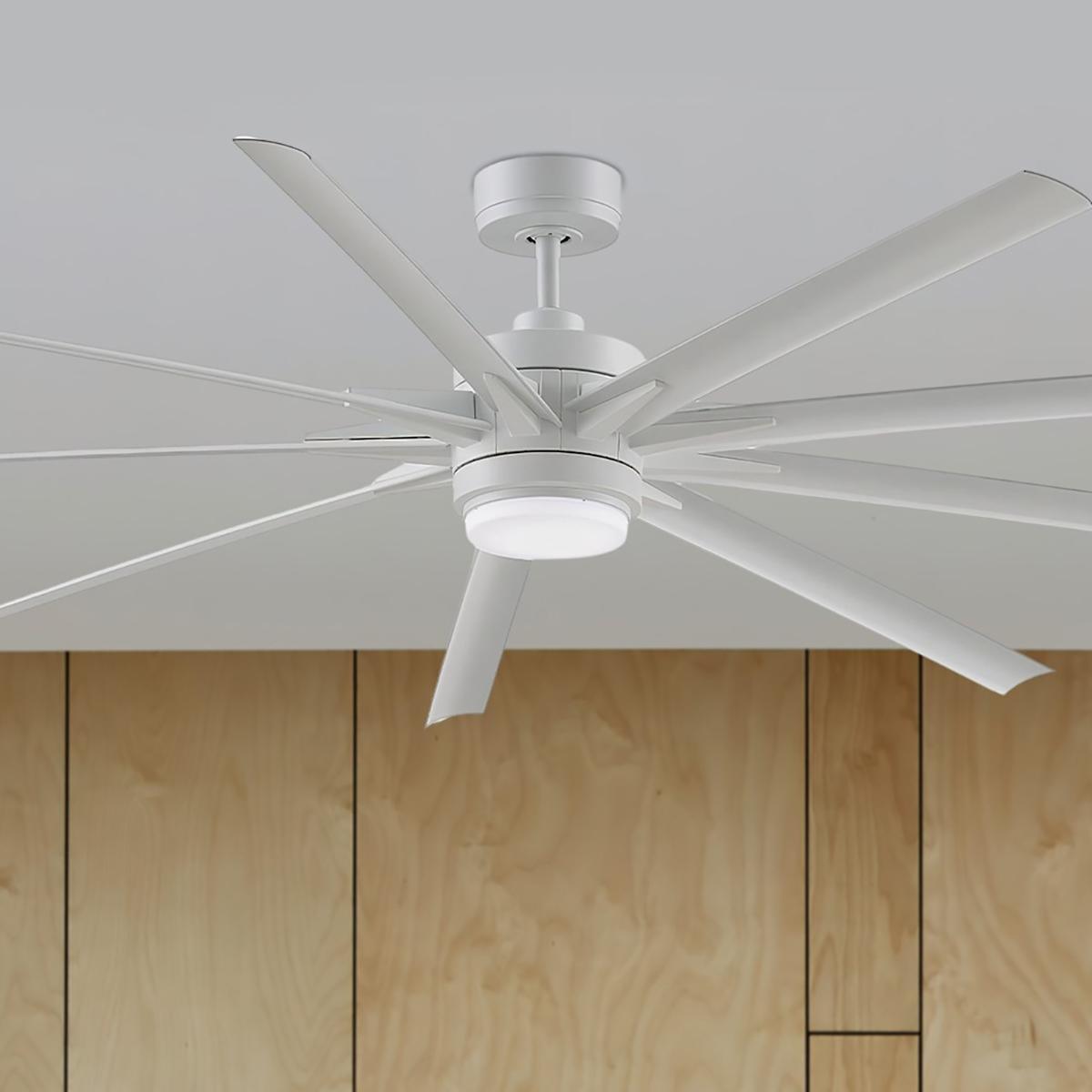 Odyn 84 Inch Windmill Outdoor Ceiling Fan With Light And Remote, 9 Blades, DC Motor - Bees Lighting