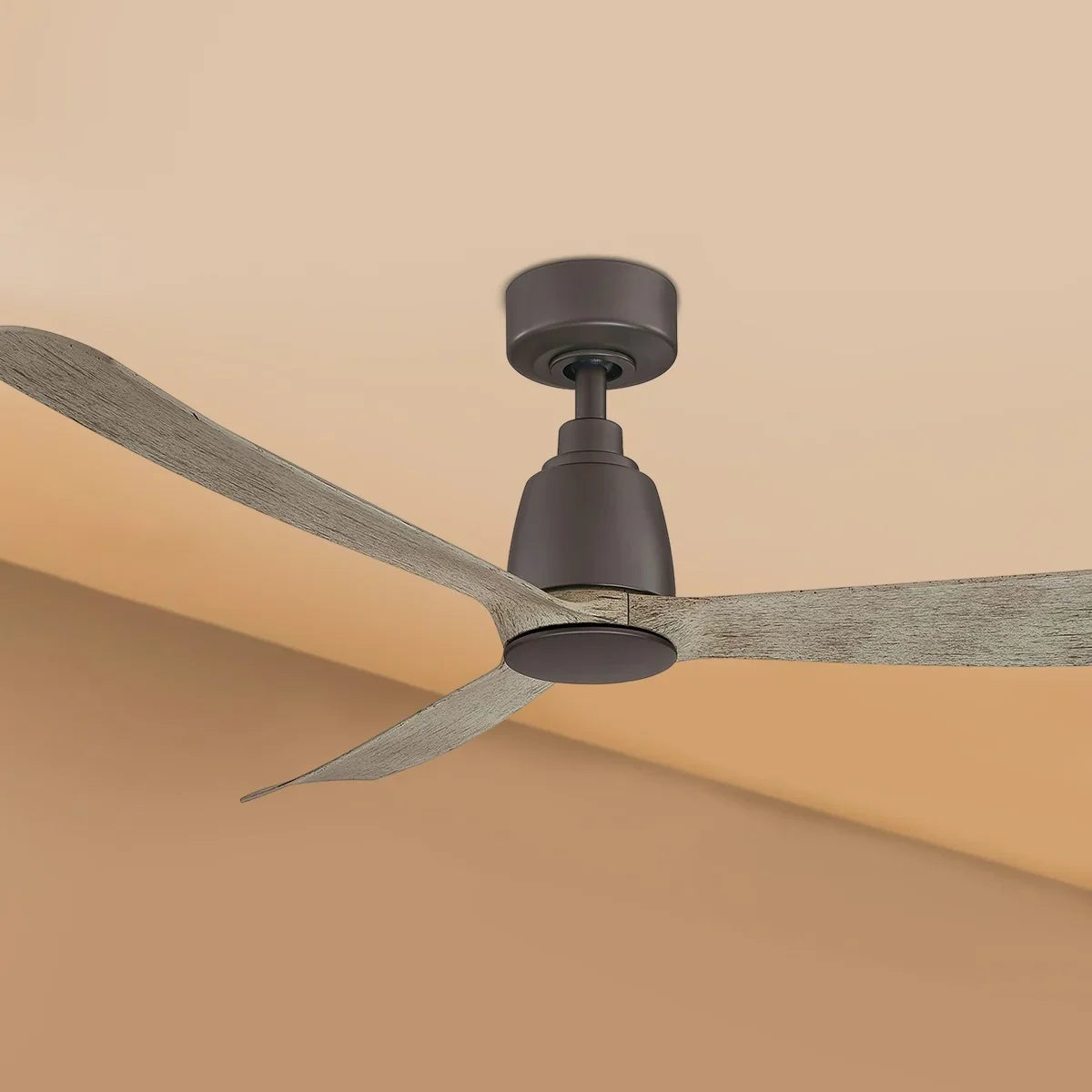 Kute 52 Inch Matte Greige Damp Rated Modern Ceiling Fan with Remote - Bees Lighting