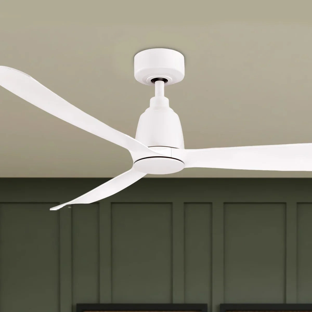 Kute 52 Inch Matte White Damp Rated Modern Ceiling Fan with Remote - Bees Lighting