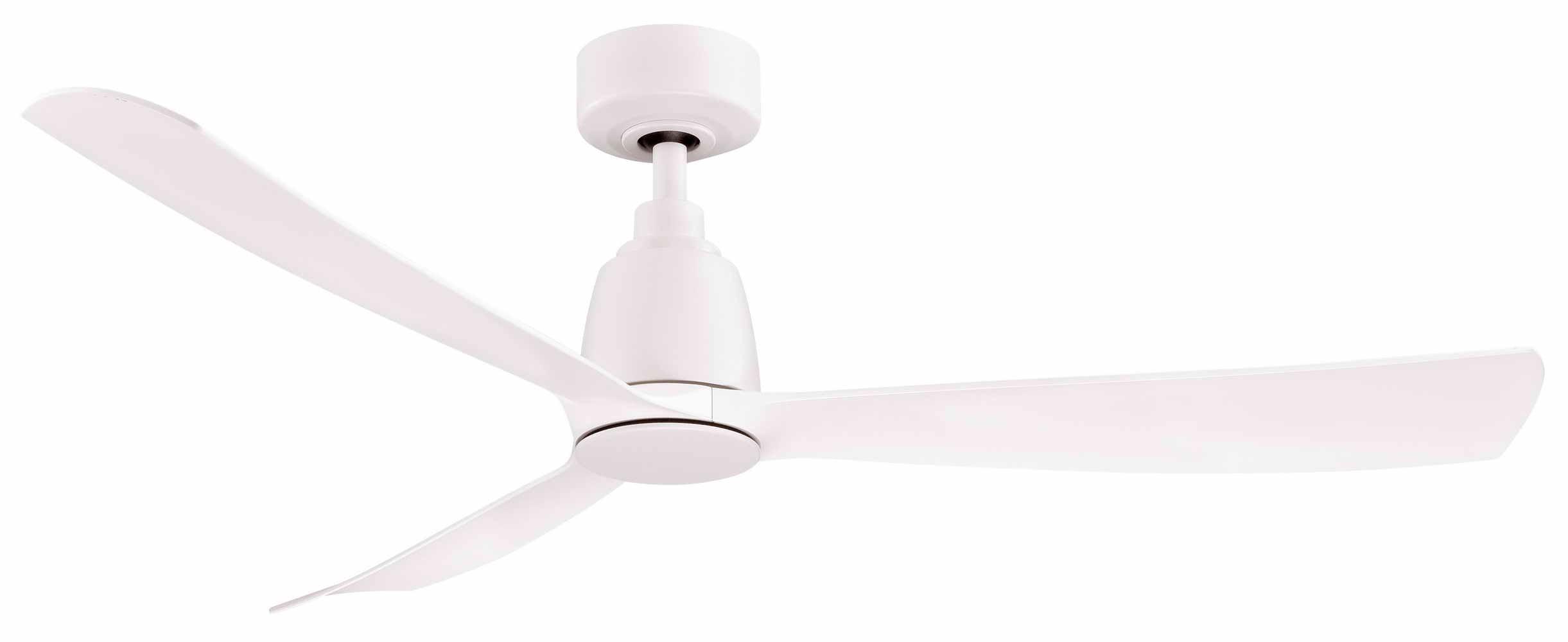 Kute 52 Inch Matte White Damp Rated Modern Ceiling Fan with Remote - Bees Lighting