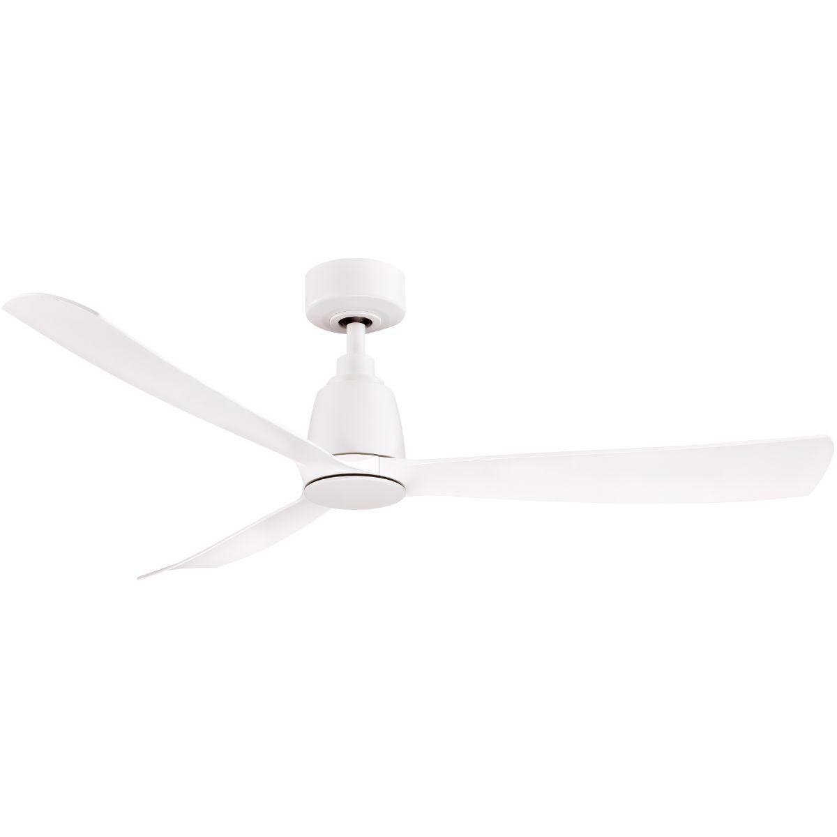 Kute 52 Inch Matte White Damp Rated Modern Ceiling Fan with Remote - Bees Lighting