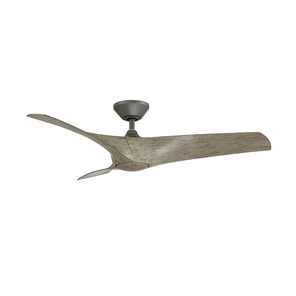 Zephyr 52 Inch Wet Rated CCT LED Smart Ceiling Fan, Graphite with Weathered Wood Blades - Bees Lighting