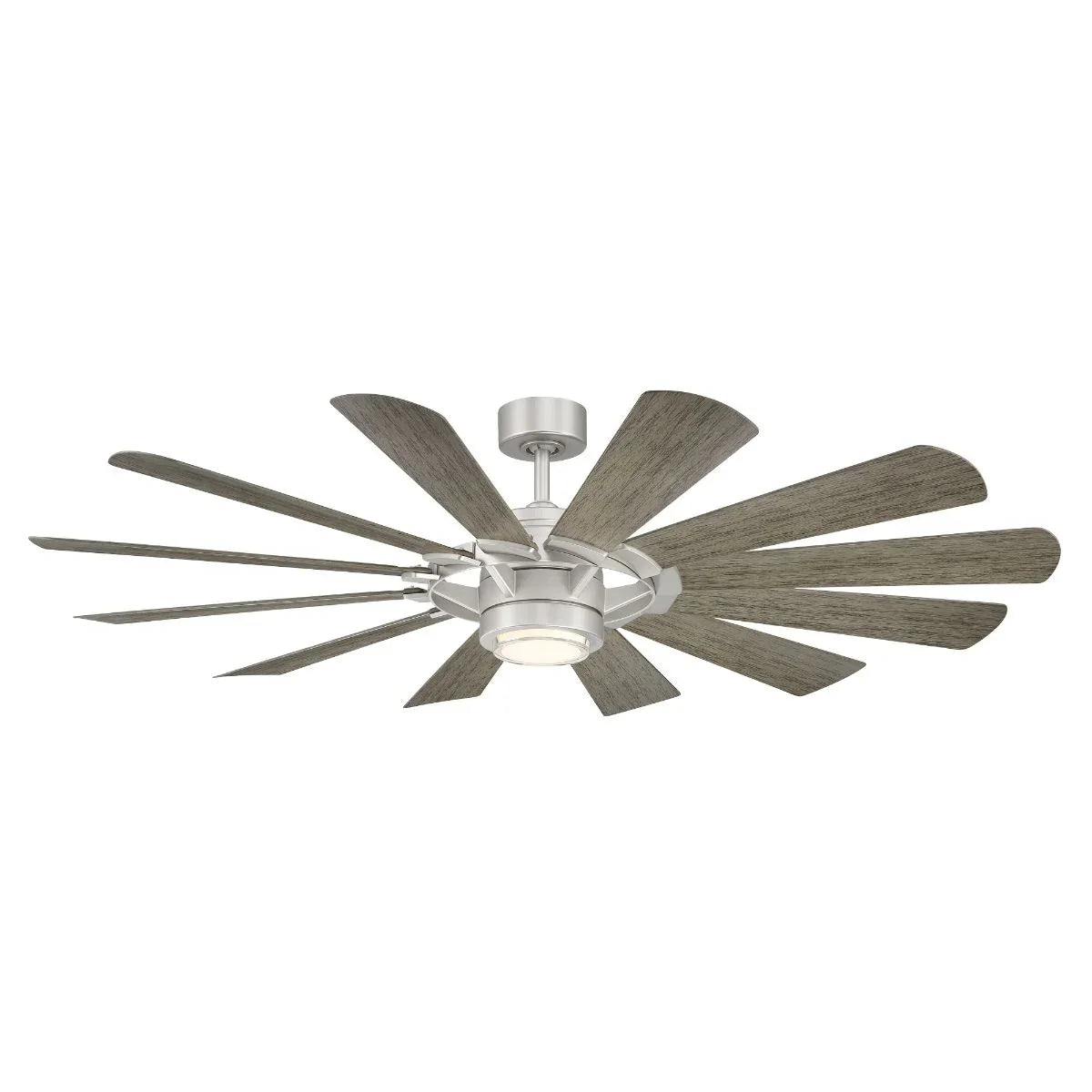 Wyndmill 65 Inch 3000K LED Smart Ceiling Fan, Steel with Weathered Wood Blades - Bees Lighting