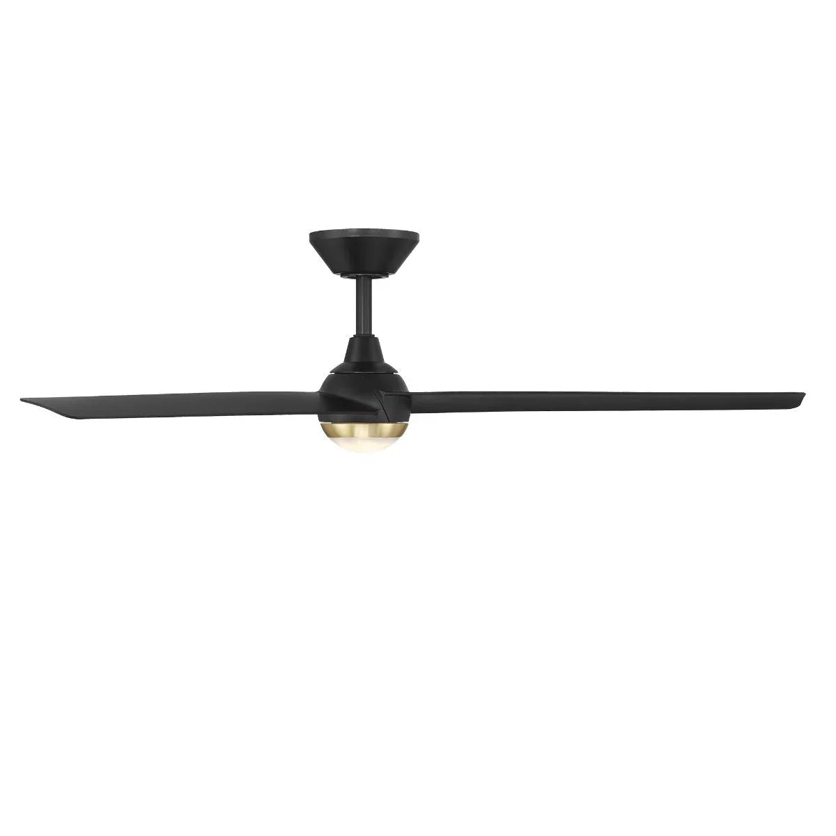 Pisces 54 Inch CCT LED Smart Ceiling Fan with Alabaster Glass, Matte Black & Soft Brass - Bees Lighting