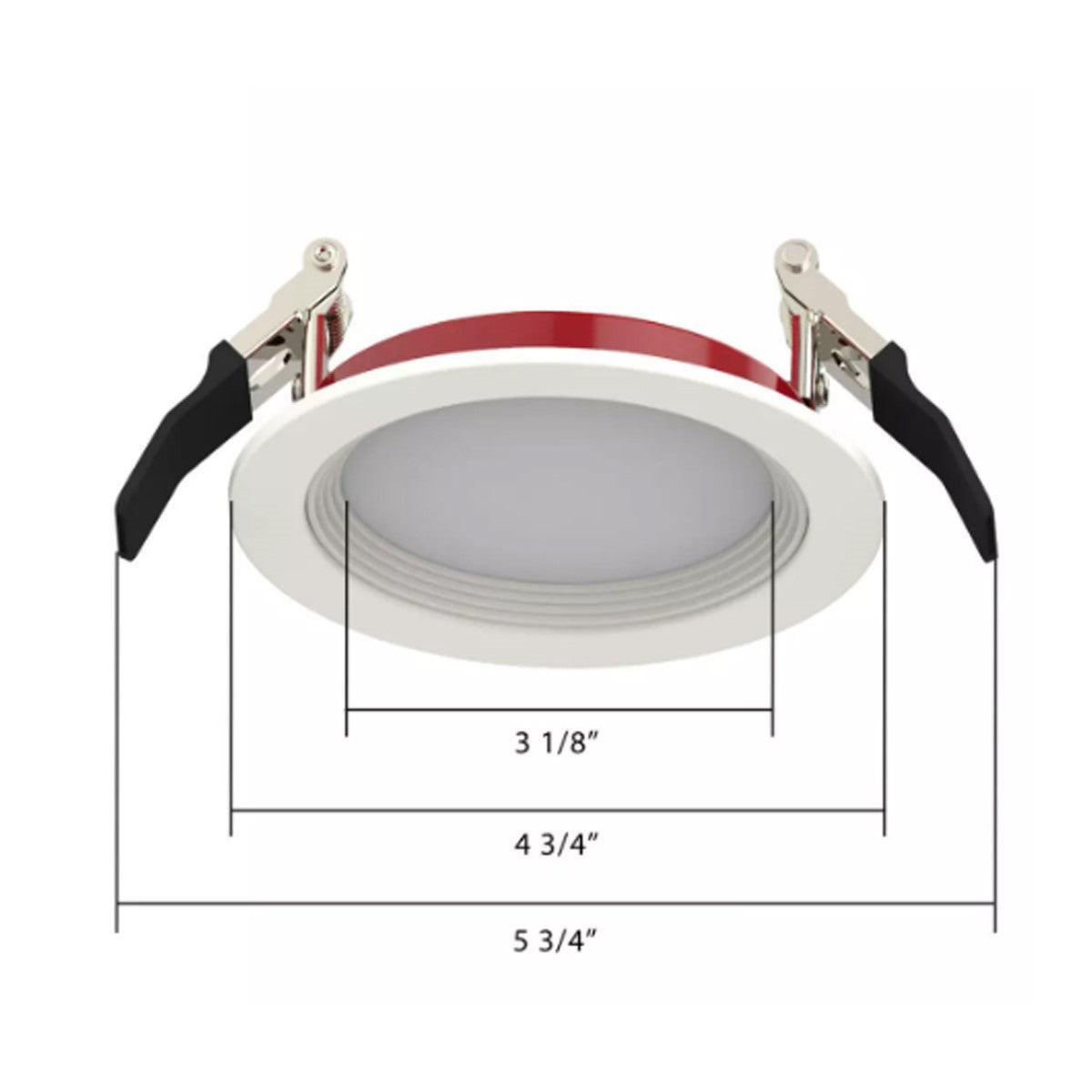 4 In. Edge-Lit Fire Resistant Wafer Canless LED Downlight, 11 Watt, 1000 Lumens, Selectable CCT, 2700K to 5000K, Baffle Trim