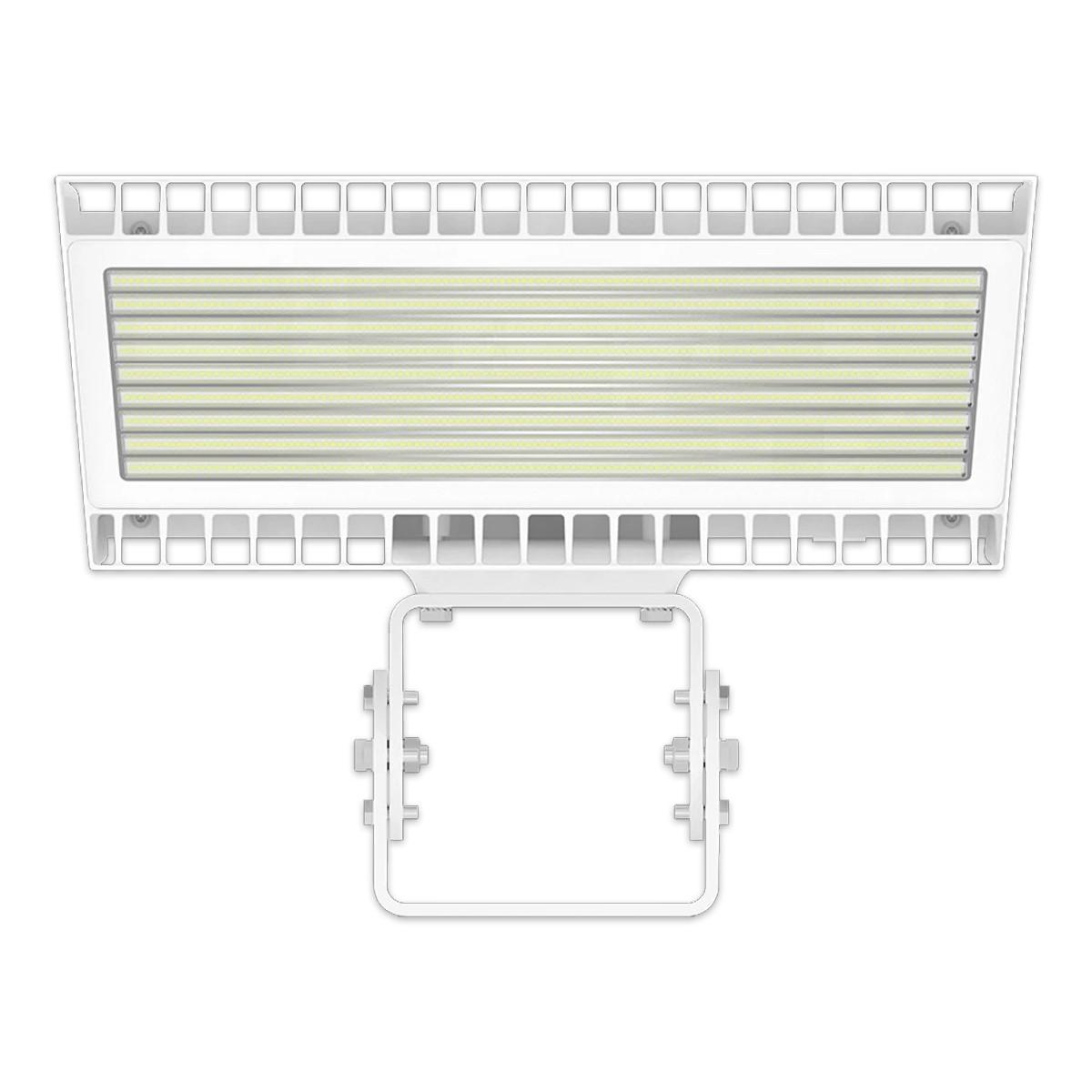 LED Flood Light, 445/534W, 72600 Lumens, 4000K/5000K, 120-277V, Trunnion Mount, White - Bees Lighting