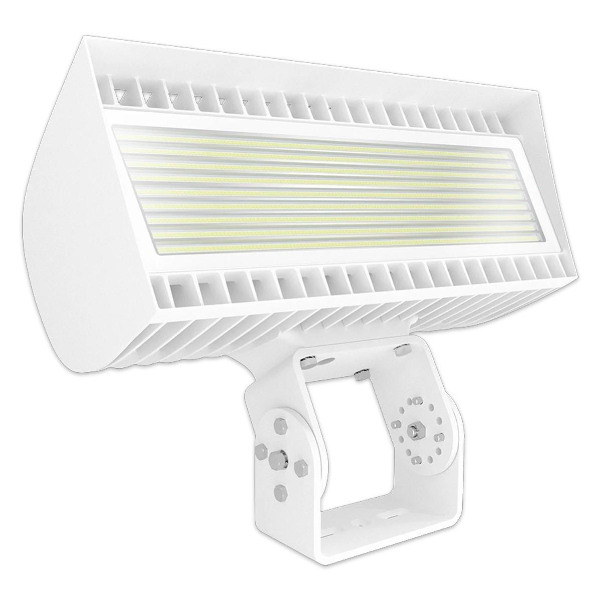 LED Flood Light, 445/534W, 72600 Lumens, 4000K/5000K, 120-277V, Trunnion Mount, White - Bees Lighting