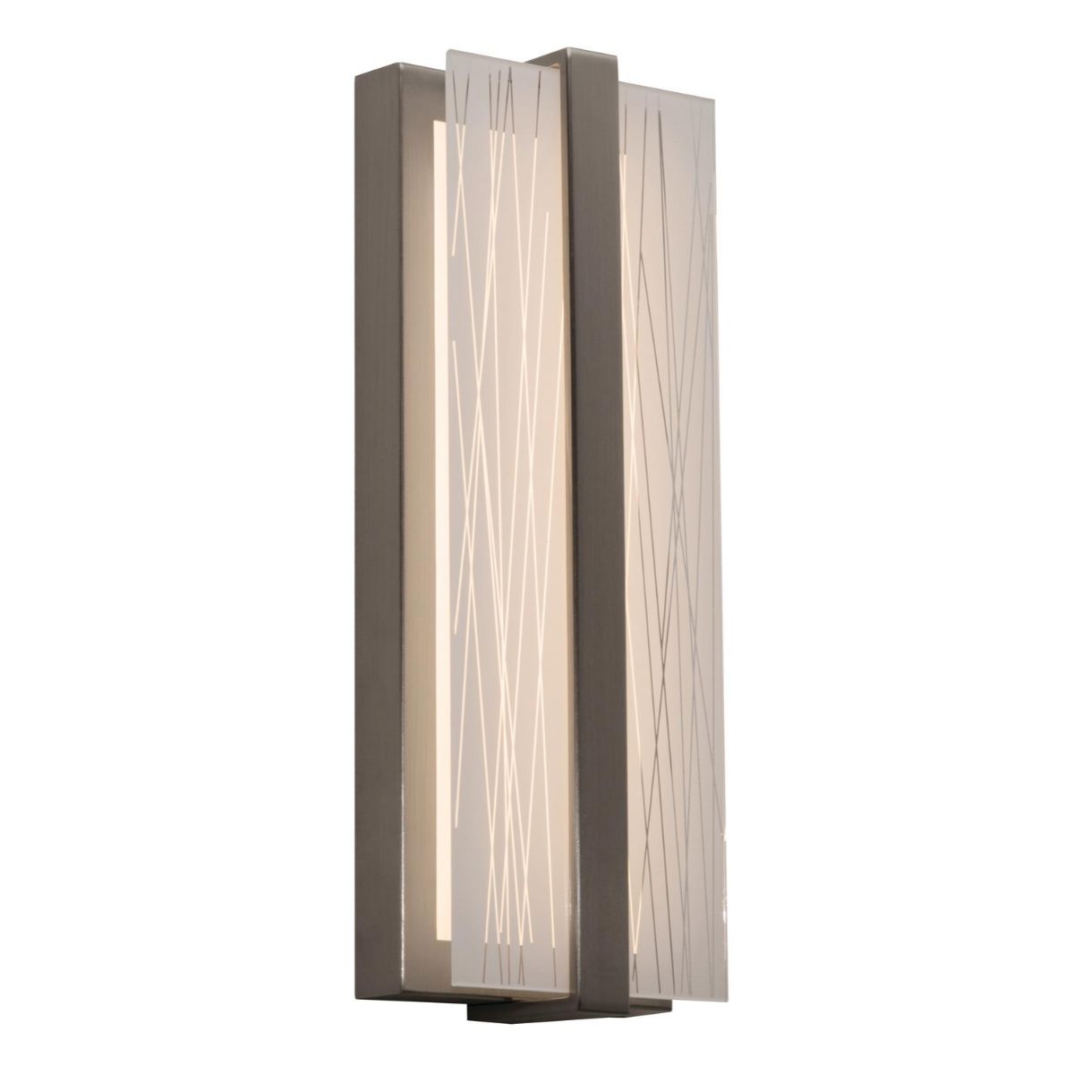 Gallery 14 in. LED Outdoor Wall Sconce 3000K Satin Nickel Finish - Bees Lighting