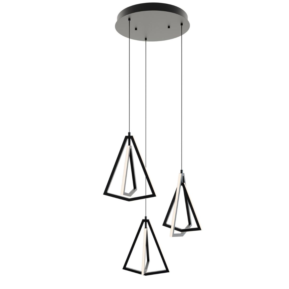 Gianna 3 Lights 28 In. LED Pendant Light Black Finish - Bees Lighting