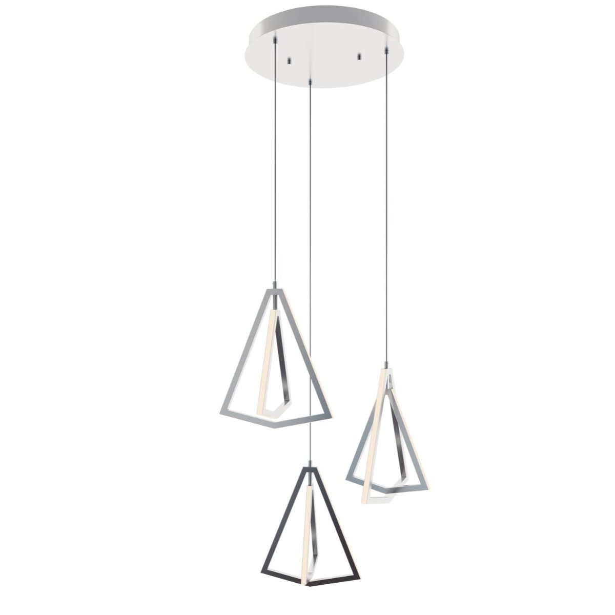 Gianna 3 Lights 28 In. LED Pendant Light Satin Nickel Finish - Bees Lighting
