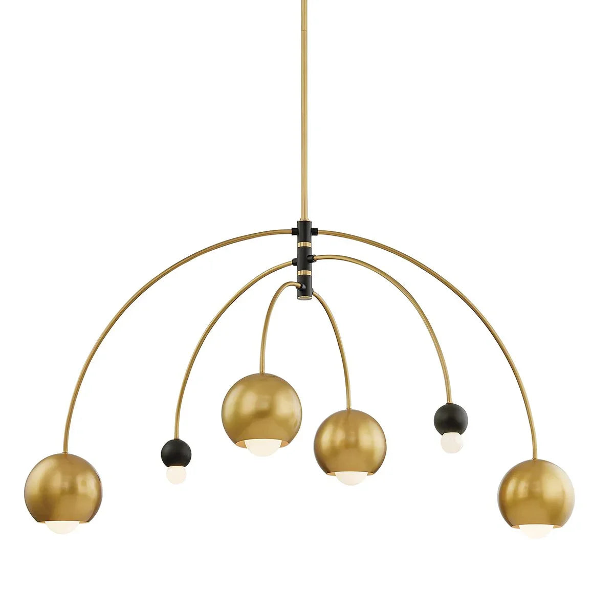 Willow 6 Lights Chandelier Aged Brass & Black finish - Bees Lighting